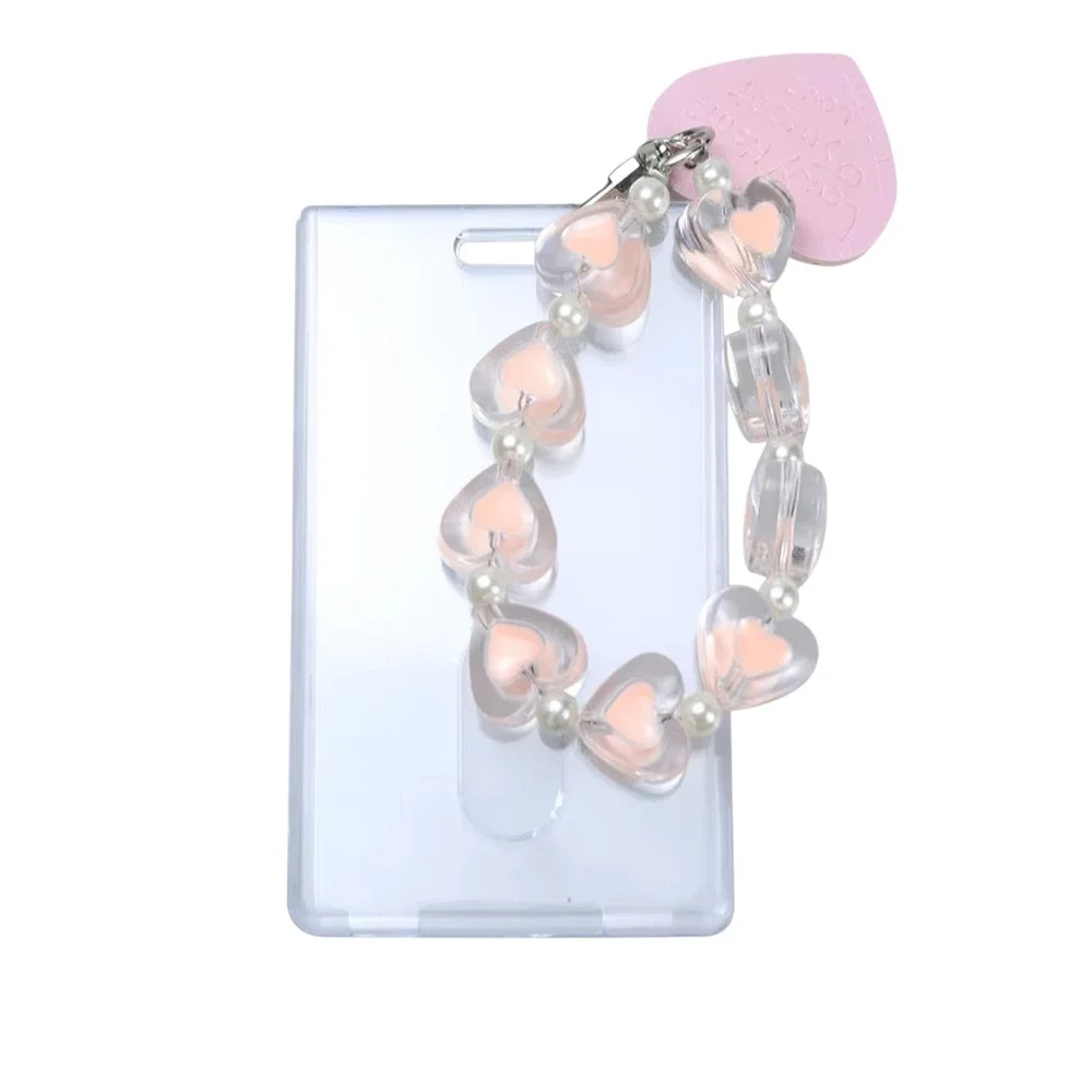 Kpop Photocard Holder Keychain Love Bead Bracelet ID Badge Bus Student Card...